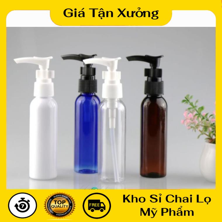 Chai Chiết Mĩ Phẩm ✿ TRÙM SỈ ✿ Chai nhựa pet vòi nhấn sữa tắm 20ml,30ml,50ml,100ml chiết mỹ phẩm , phụ kiện du lịch