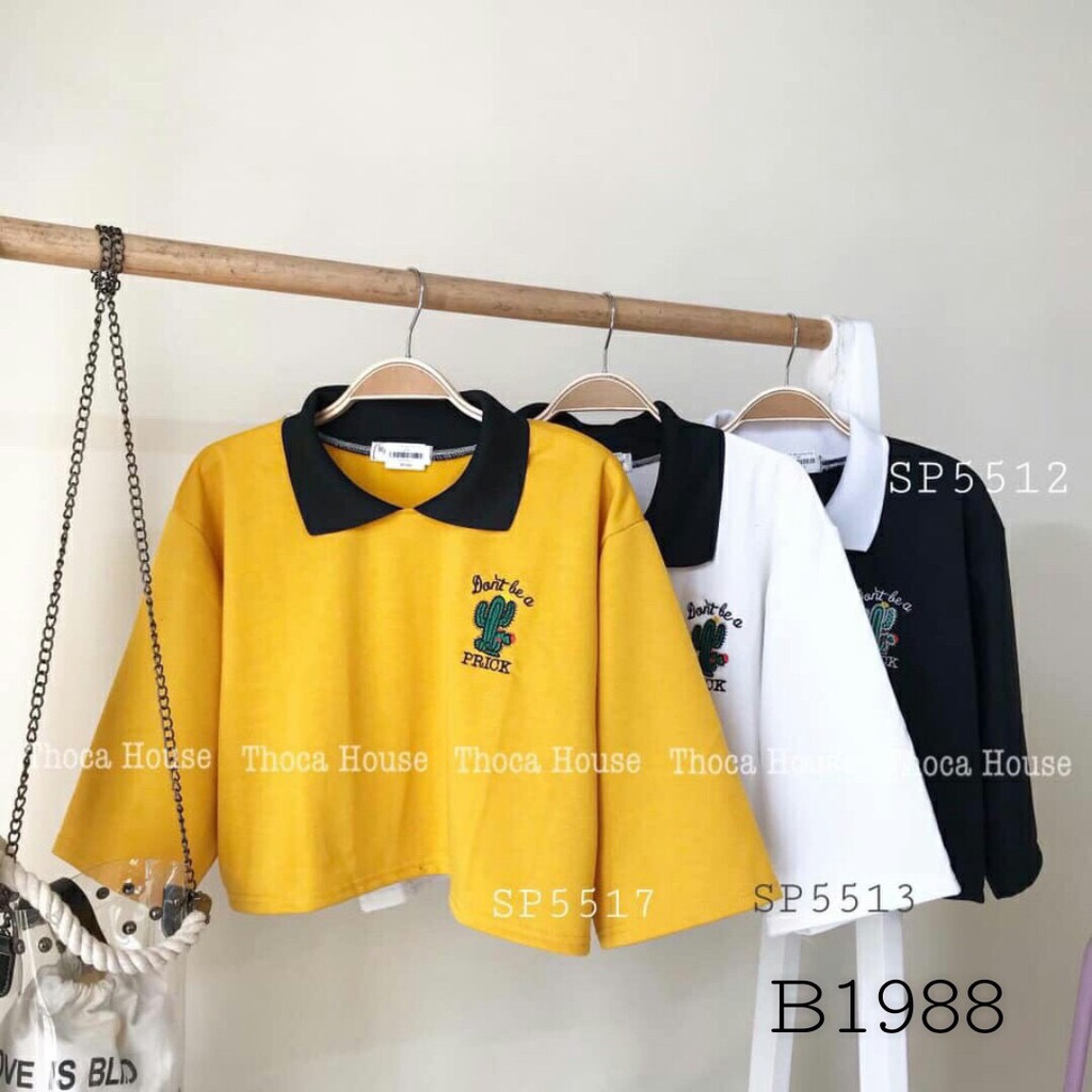 Áo Thun Croptop Có Cổ Cây Xương Rồng Dễ Thương EVA AO 30187 | BigBuy360 - bigbuy360.vn