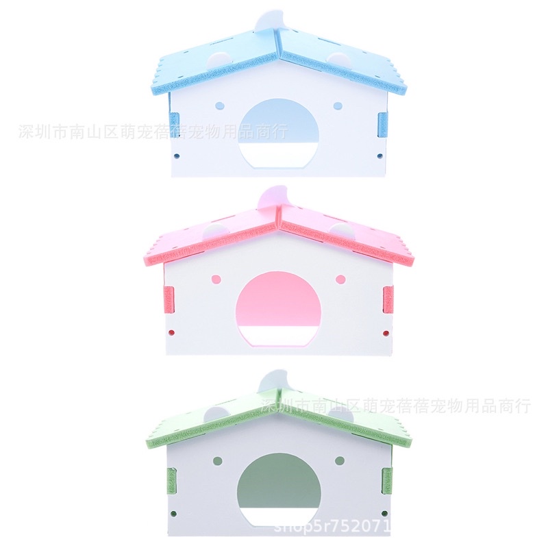 Nhà ngủ gấu mái ngói cho hamster. Nhà ngủ gỗ ép cho hamster