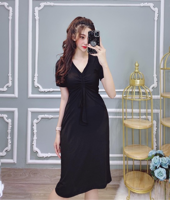 Đầm cổ tim rút dây  ,đầm rút fom xoè nhẹ siêu xinh | BigBuy360 - bigbuy360.vn