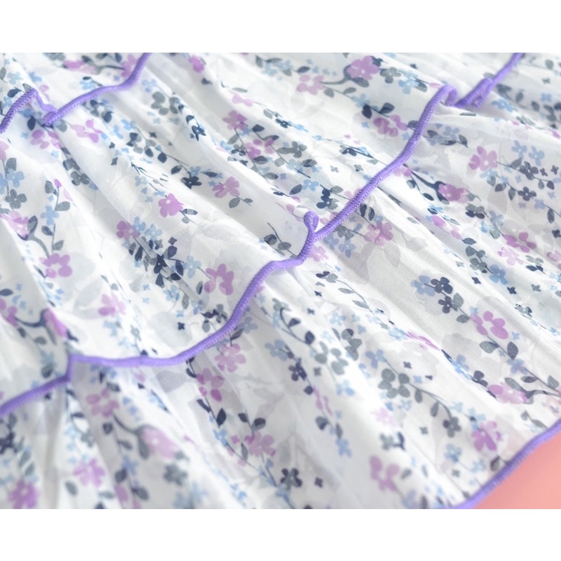 SALE Đầm xô hoa tím ba tầng Touch