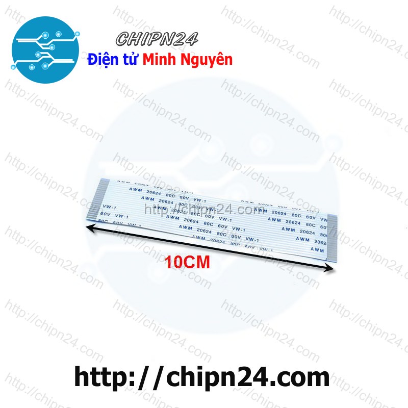 [1 SỢI] Cáp FPC/FFC 20P 1.0MM 10CM cùng chiều (Cáp AWM 20624 80C 60V VW-1)