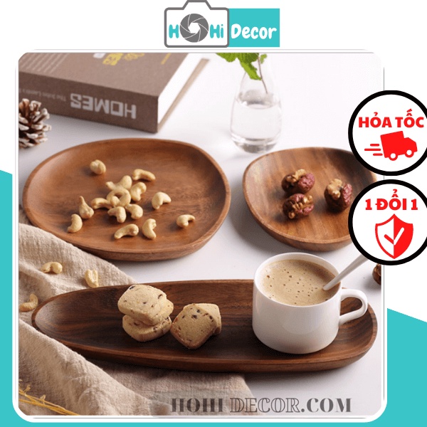 Khay Gỗ Đựng Đồ Ăn, Đĩa Gỗ Decor Chụp Ảnh Kiểu Nhật Cao Cấp - Shop Hohi Decor