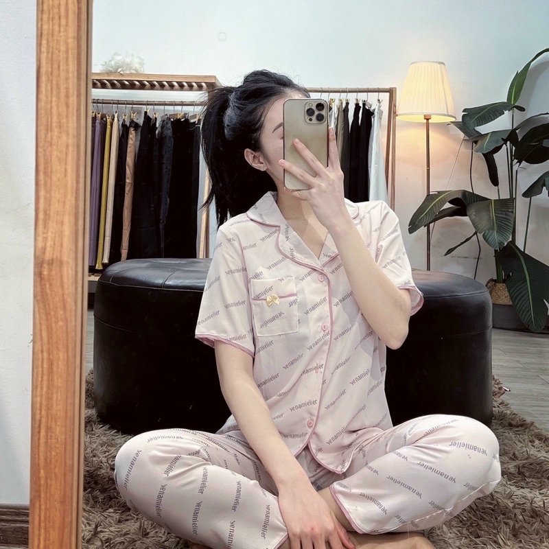 BỘ PIJAMAS LỤA HOẠ TIẾT HÀNG THIẾT KẾ CAO CẤP