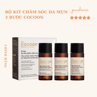 BỘ KIT CHĂM SÓC DA MỤN CƠ BẢN TỪ BÍ ĐAO COCON SIZE NHỎ DÙNG THỬ 15ML
