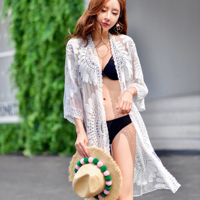 👘Áo Choàng Ren Cotton Đi Biển, Chống Nắng Tốt, Tay Lỡ Siêu Xinh - Hàng Nhập Quảng Châu - Lucky Girl shop | BigBuy360 - bigbuy360.vn
