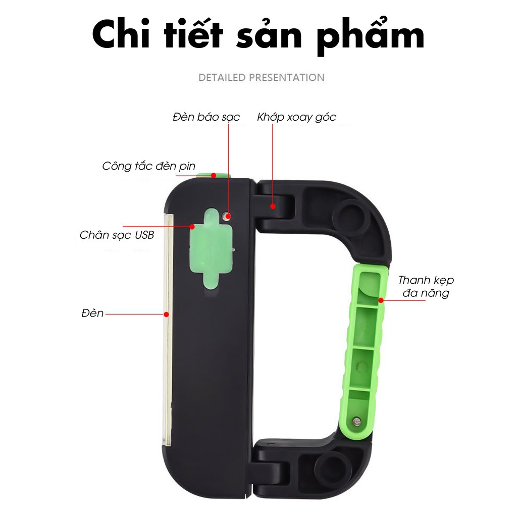 [ĐẠI HẠ GIÁ] Đèn Cob Led kiêm sạc điện thoại dành cho những chuyến đi chơi, picnic