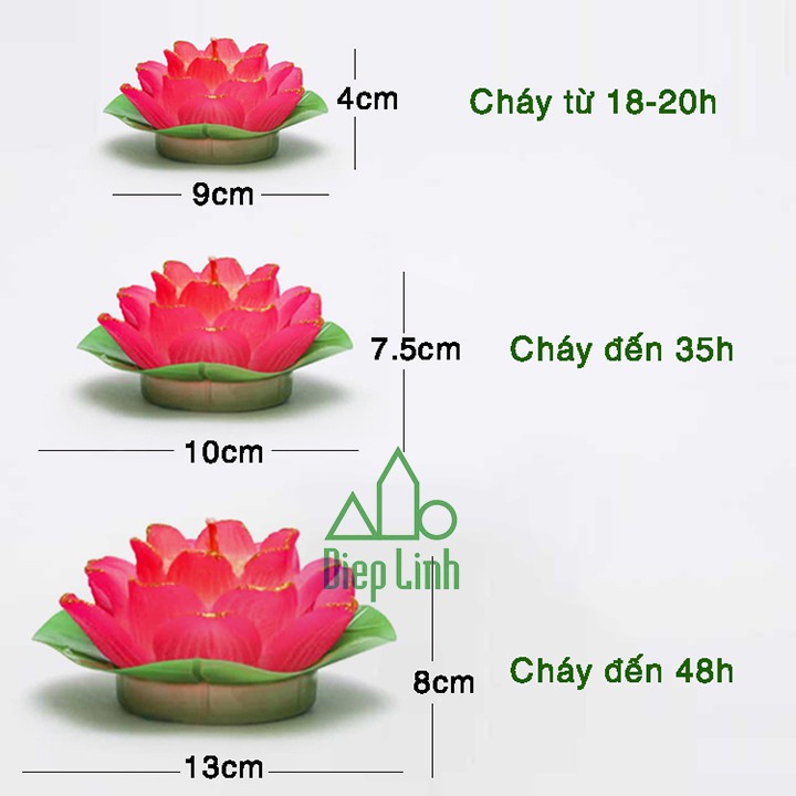 Nến hoa sen Phát Quang cảm ứng nhiệt an toàn cho sức khoẻ
