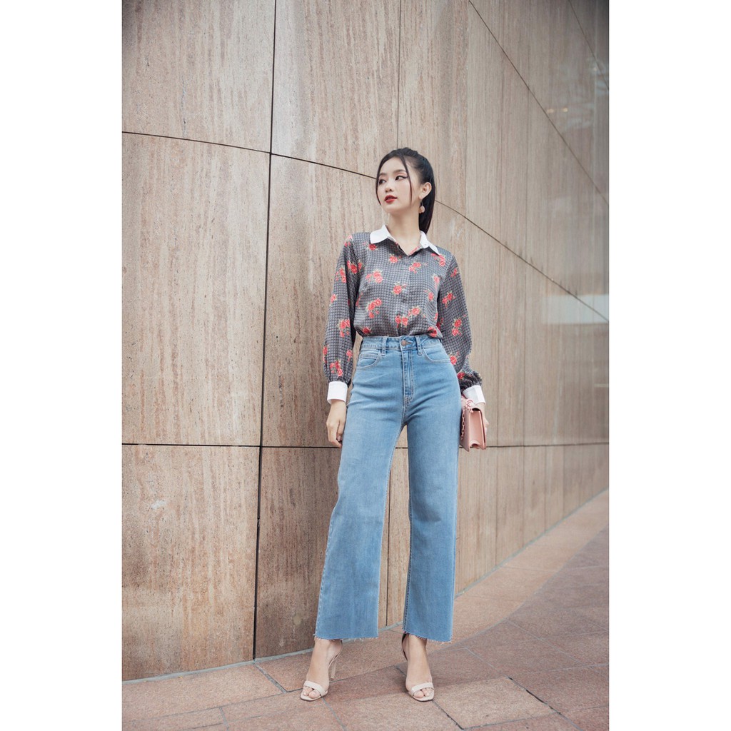 Áo Sơ Mi Lụa Tuyết Hoa Tiwon