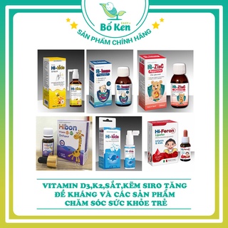 Các Vitamin D3, K2, Sắt, Kẽm, Siro Tăng Đề Kháng