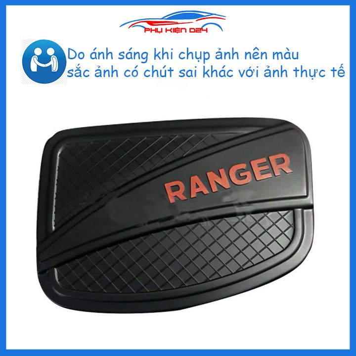 Ốp nắp bình xăng Ranger 2016-2017-2018-2019-2020-2021 nhựa đen chống trầy trang trí ô tô