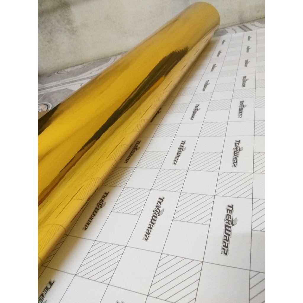 Decal vàng bóng gương ,vàng siêu bong, chrome vàng cảo cấp teckwrap CHM02-S Yellow Gold