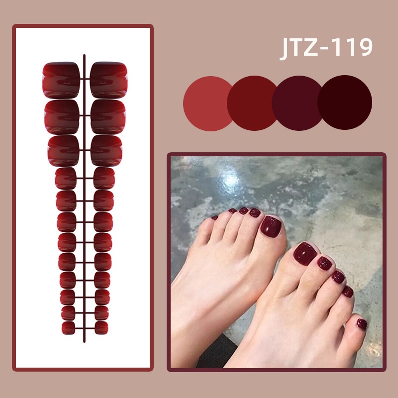 Set 24 Móng Chân Giả Kèm Keo Dán