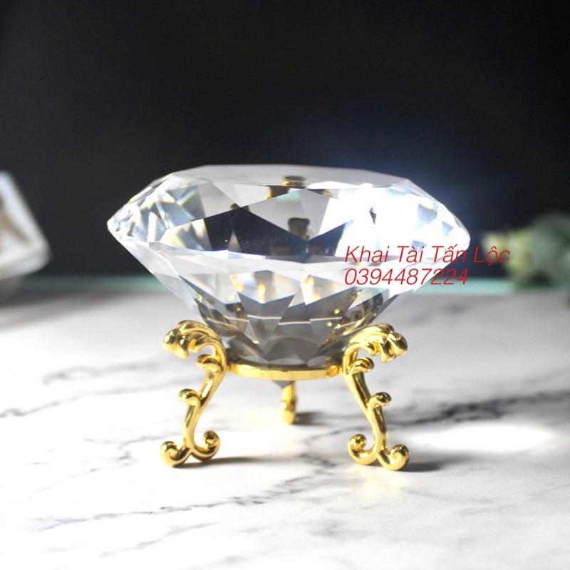 Kim cương pha Lê 8cm kèm đế biểu tượng của thành công và tài Lộc