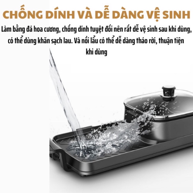 Bếp Lẩu Nướng Đa Năng Phong Cách Hàn Quốc,Bếp Nướng Lẩu 2 trong 1 Shabu-Shabu Hàng Nội Địa Trung Xuất Khẩu Châu ÂU