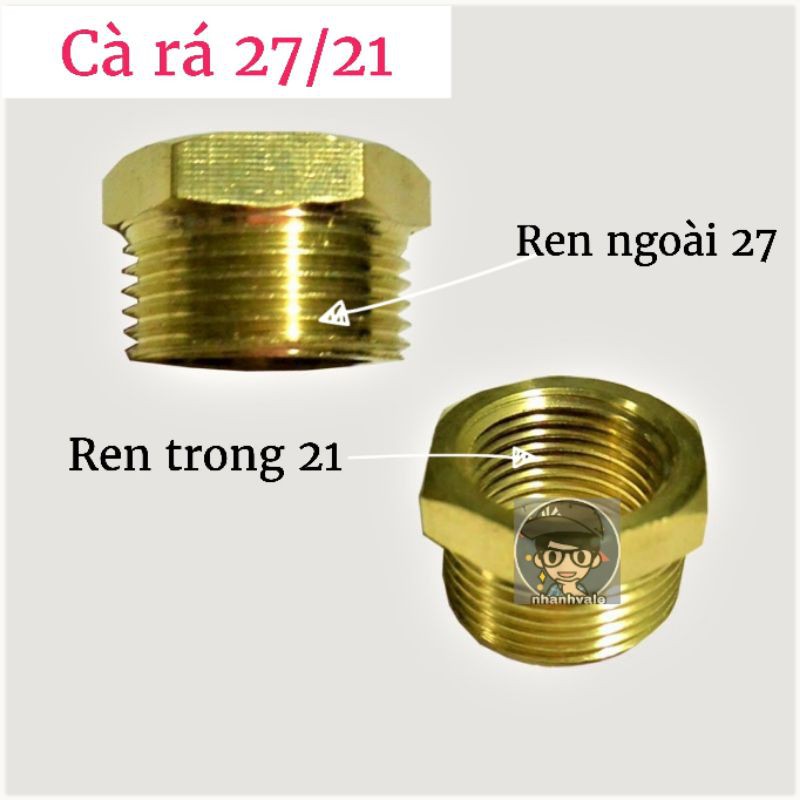 Cà rá 27/21, Đầu nối ren (răng) ngoài 27, ren (răng) trong 21