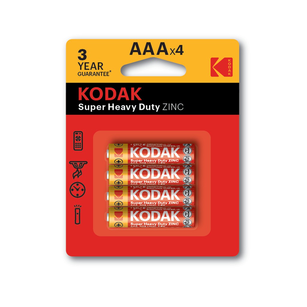 Bộ 4 Pin tiểu Kodak Alkaline AAA điện thế 1.5V Uncle Bills IB0120 chính hãng siêu bền remote TV máy lạnh đồ chơi trẻ em