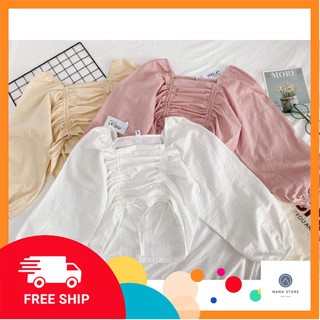 FREESHIP 50K - Áo sơ mi rút dây tay dài cực hot cho chị em