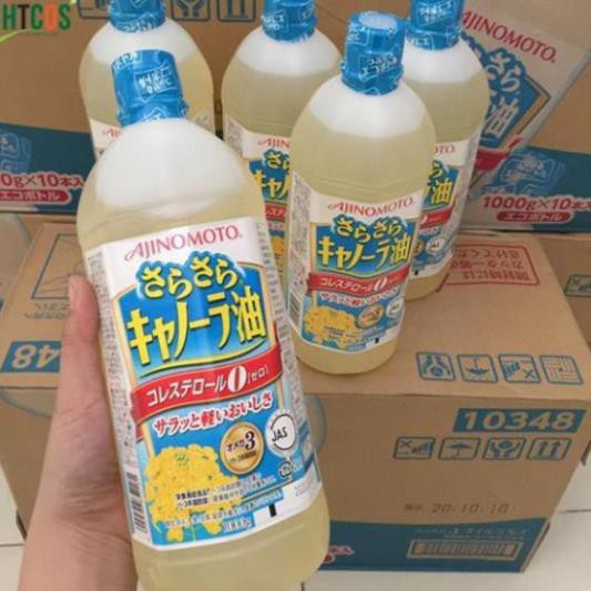 Dầu ăn hoa cải Ajinomoto 1000ml hàng Nhật nội địa chiết xuất hoa cải Nhật