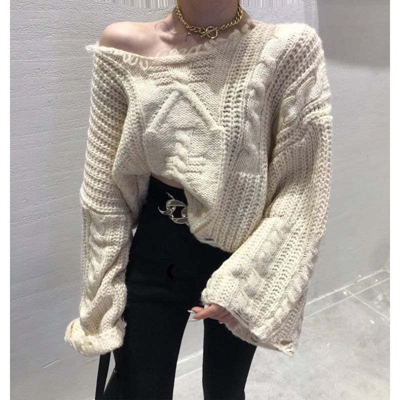 Áo Sweater Dáng Rộng Phong Cách Phương Tây Thời Trang Thu Đông