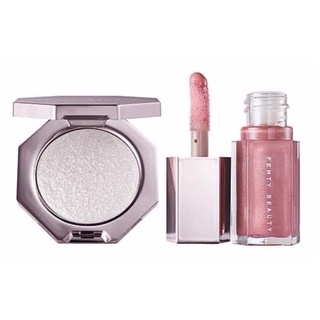 Set phấn bắt sáng và son bóng fenty beauty