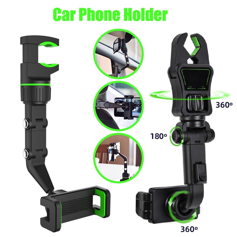 Giá Đỡ Điện Thoại / Thiết Bị Định Vị GPS Xoay 360 Độ Gắn Kính Chiếu Hậu Xe Hơi