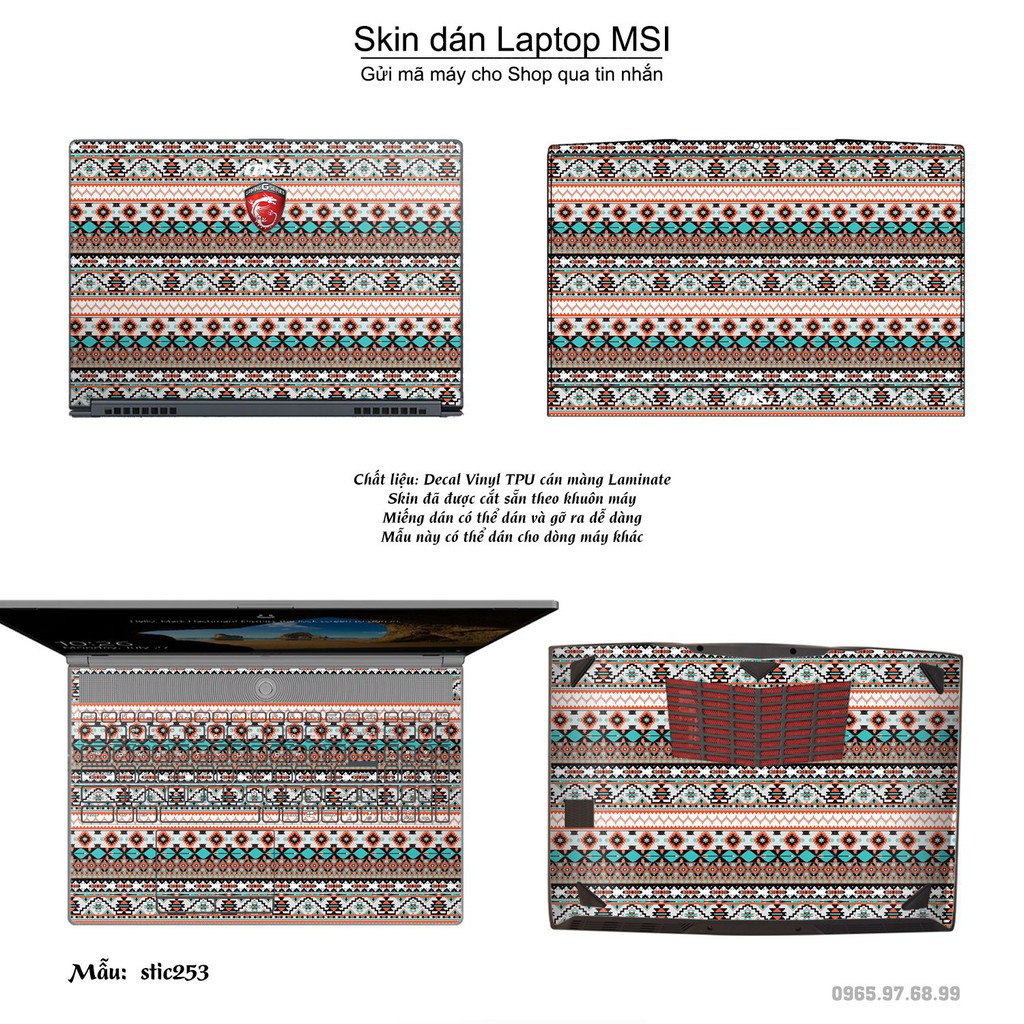 Skin dán Laptop MSI in hình South Western - stic253 (inbox mã máy cho Shop)