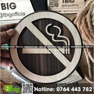 [ Trang trí nội thất ] Bảng cấm thuốc (no smoking) gỗ mặt veneer