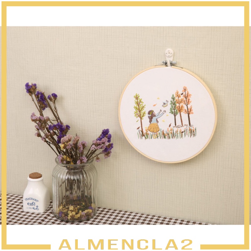 [ALMENCLA2] Stamped Embroidery Kit For Beginner Colorful Life Pattern DIY Home Decor 1