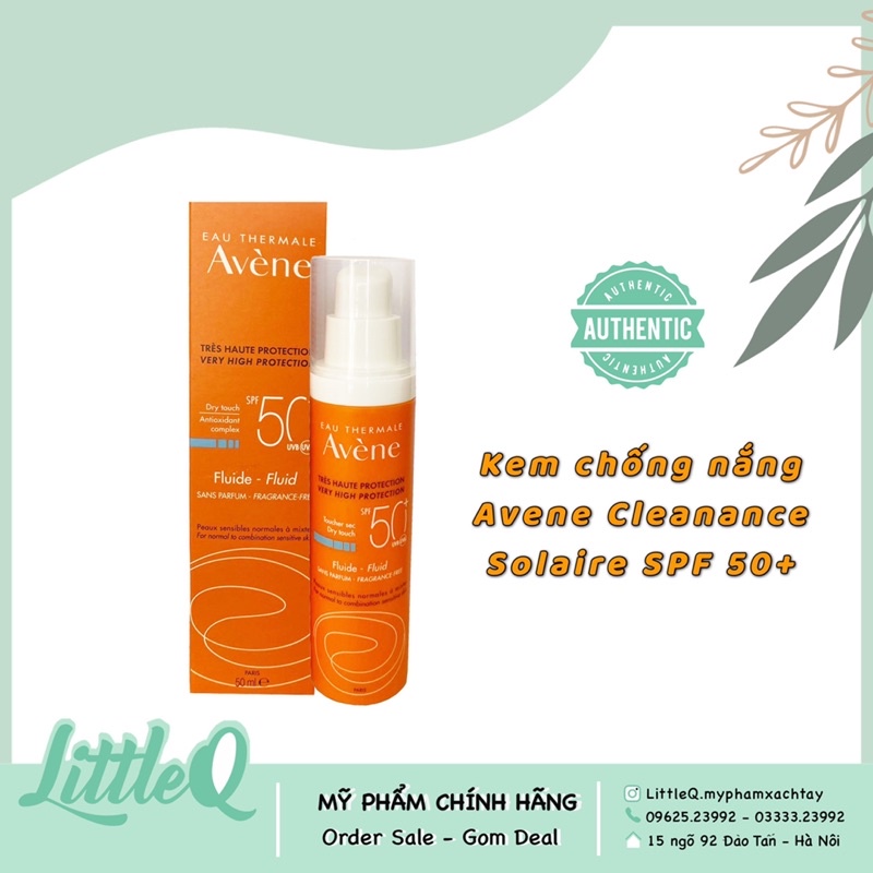 [MẪU MỚI 2022] Kem chống nắng Avene Cleanance Solaire SPF 50+