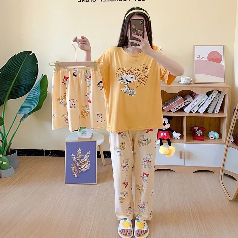 Set Đồ Mặc Nhà 3 Món Nhiều Hình Dễ Thương Chất Cotton Cực Mát FREESHIP50K beechanstore