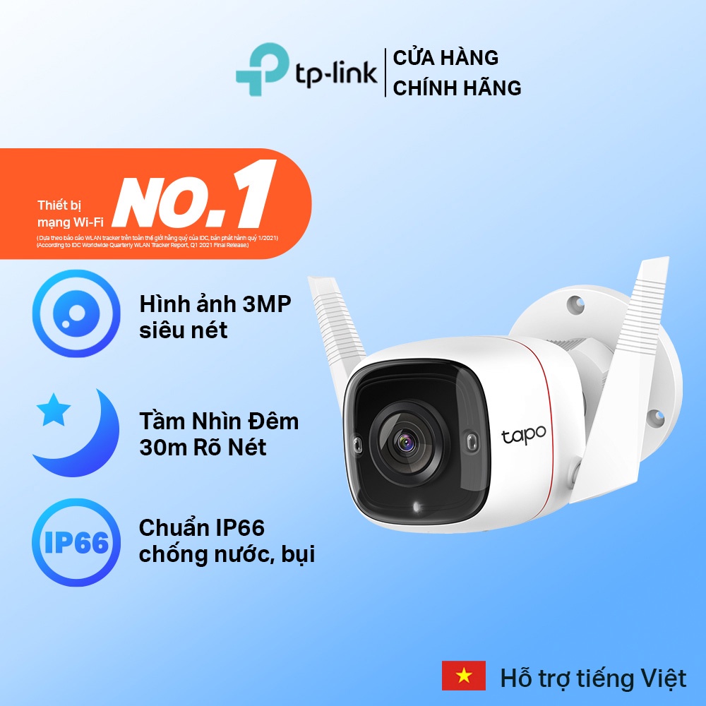 Camera IP Wifi TP-Link Tapo C310 3MP Giám Sát An Ninh Ngoài Trời - Hàng Chính Hãng