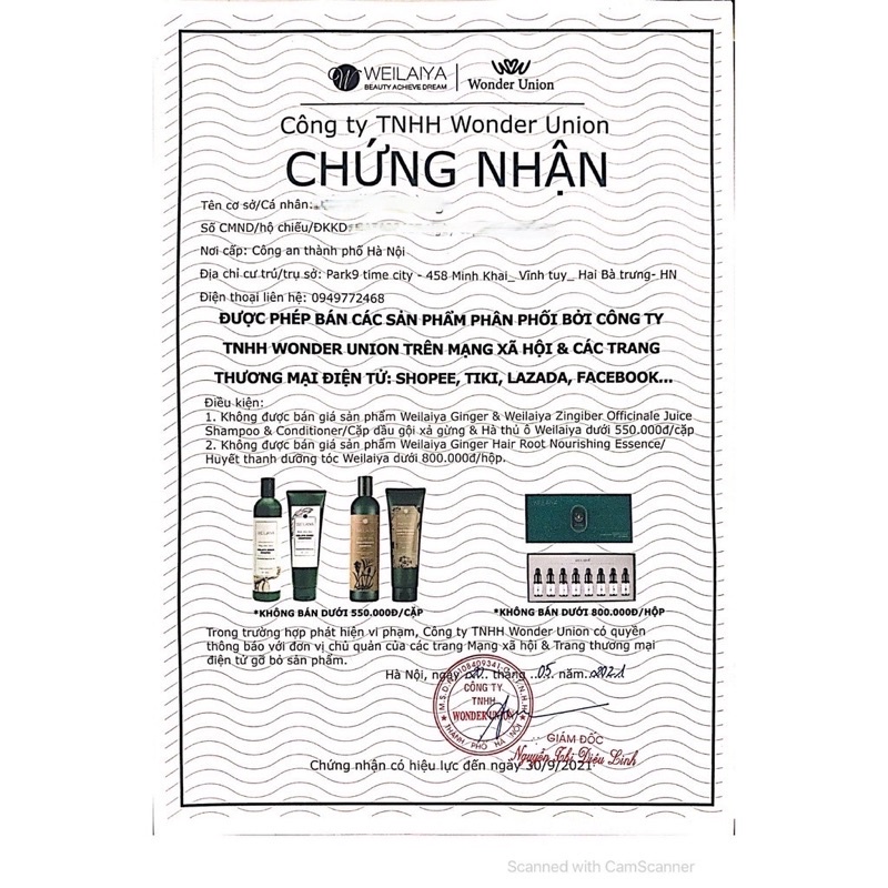 (CHÍNH HÃNG) CẶP GỘI XẢ GỪNG WEILAIYA CHỐNG RỤNG TÓC
