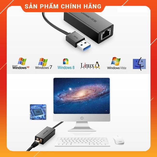 [Mã 154ELSALE2 giảm 7% đơn 300K] Cáp chuyển USB 3.0 sang Lan UGREEN 20256 dailyphukien