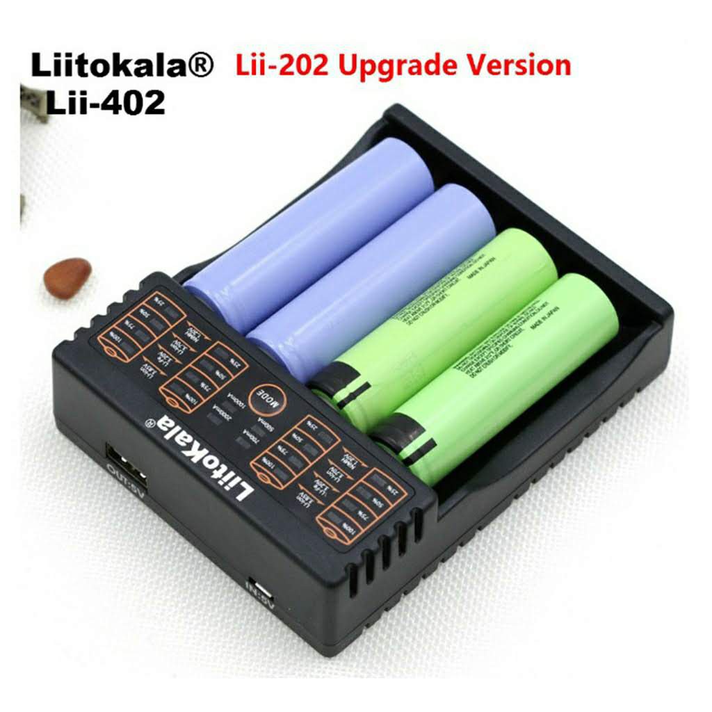 Sạc thông minh 4 khe LiitoKala Lii-402 cho pin sạc AA, AAA, 18650, 26650...
