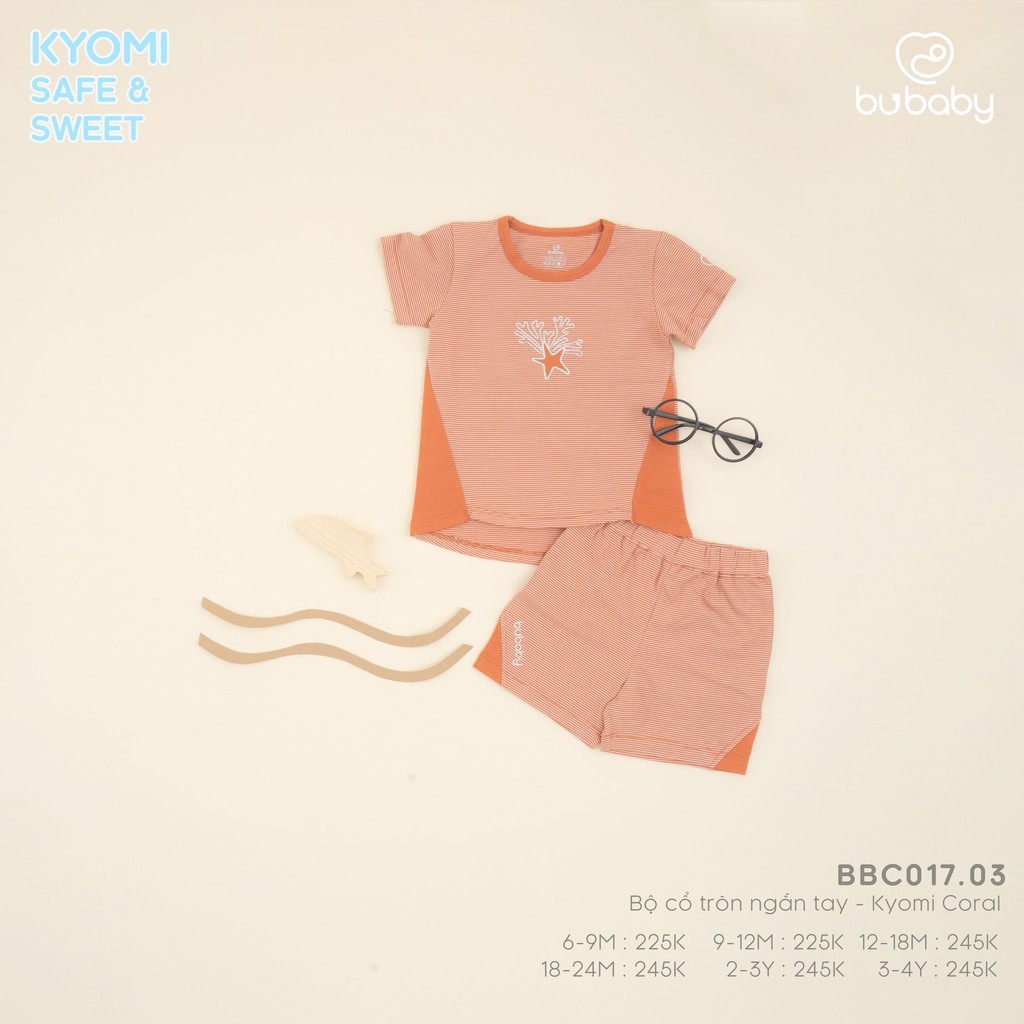 Bubaby - Bộ cổ tròn ngắn tay Kyomi Coral 6m - 4y