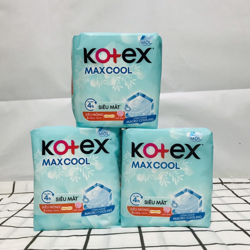 Băng Vệ Sinh Kotex Max Cool Siêu Mỏng Cánh 8 Miếng 23cm