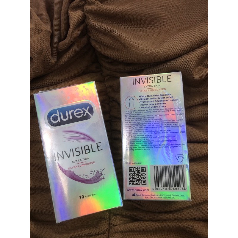 💥💧[CHÍNH HÃNG]💥💧 [ SIÊU RẺ ] Hộp 10 BAO CAO SU SIÊU MỎNG DUREX INVISIBLE EXTRA THIN [UY TÍN]💥💧