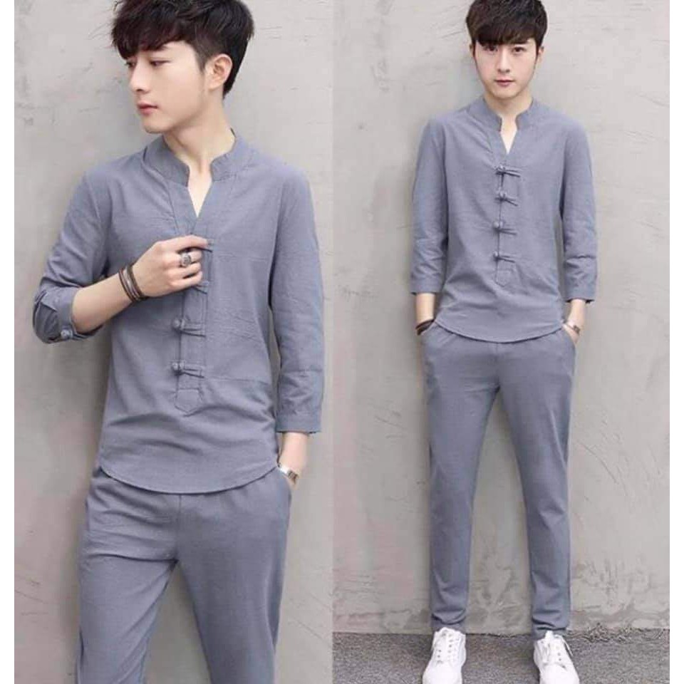 (XẢ HÀNG ) Bộ Quần Áo Đũi Nam Dài Tay,  bộ đũi nam chất cực thích mặc là mê !!!(phong cách khác biết) | BigBuy360 - bigbuy360.vn