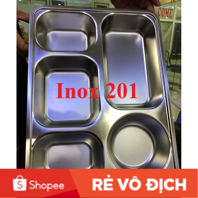 [Rẻ vô địch] Inox 304 Khay cơm inox 5 ngăn sâu lòng nông lòng kiểu Hàn Quốc khay chia cơm đựng cơm quán ăn công nhân hs