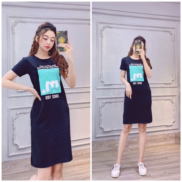 Đầm THUN THÁI in - xẻ tà (bao chất đẹp) | BigBuy360 - bigbuy360.vn