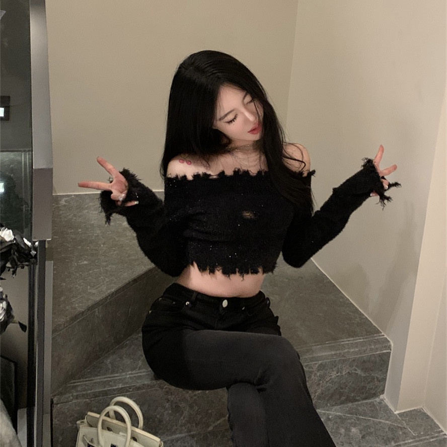 Áo Sweater Dệt Kim Tay Dài Thiết Kế Hợp Thời Trang