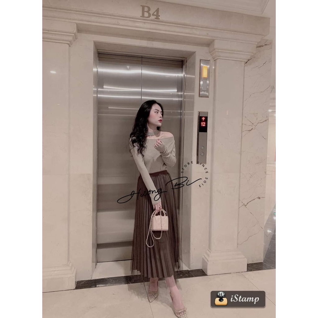 CHÂN VÁY DÀI XẾP LY MẶC ĐƯỢC 2 MẶT, CHÂN VÁY XẾP LI CẠP CHUN