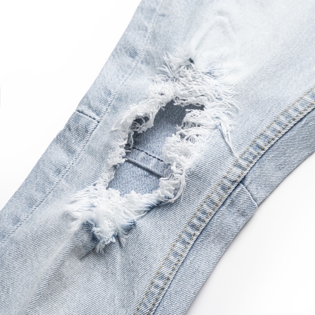 Quần Skinny Jeans rách gối nhập khẩu cao cấp | Distressed Blue Stone S22