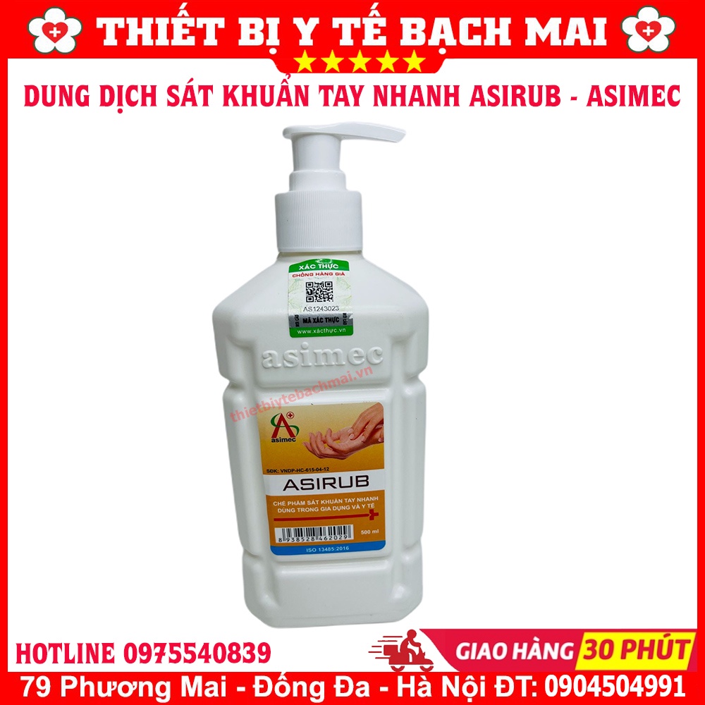 Nước Rửa Tay Khô Sát Khuẩn Tay Nhanh ASIRUB 1000ML, 500ml