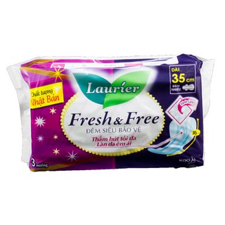 Băng vệ sinh Laurier Fresh and Free ban đêm siêu bảo vệ 3 miếng