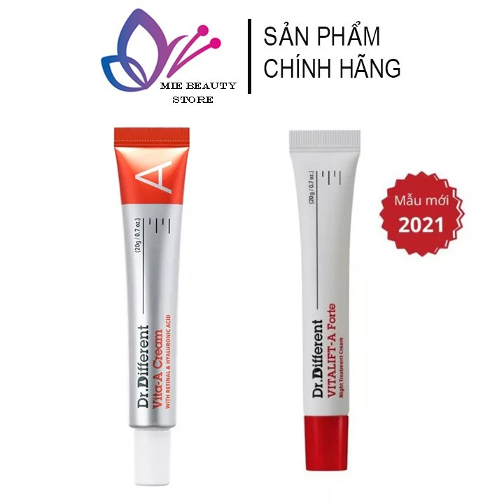 Kem Retinal Dr Different Vita A Cream 0.1% 0.05% Hàn Quốc, Kem Dưỡng Retinol Giữ Ẩm Căng Bóng Da Chính Hãng