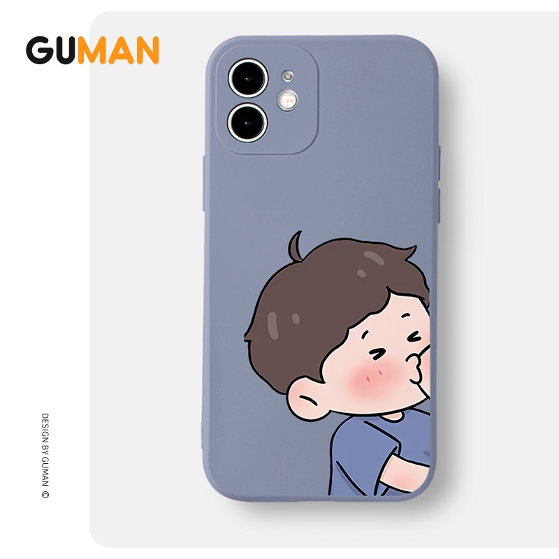 Ốp lưng GUMAN mềm ngộ nghĩnh cặp đôi dễ thương đẹp cho iPhone 14 13 12 11 Pro Max SE 2020 X XR XS 8 7 ip 6S 6 Plus kute XYB507