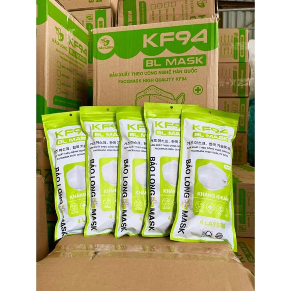 SET 10 Chiếc Khẩu trang 4 Lớp KF94 Bảo Long Chống Bụi Mịn Và Kháng Khuẩn Hàng Cao Cấp Hàn Quốc