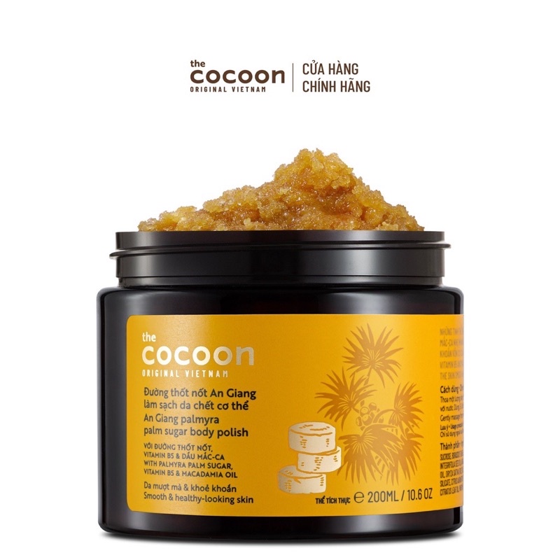 Tẩy da chết cơ thể đường Thốt Nốt An Giang Cocoon 200ml